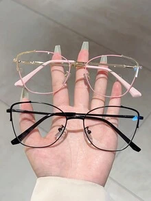 1 件女式新款全框蝴蝶形眼镜时尚多色金属框架流行粉色眼镜奢华精致男士眼镜适合宴会和节日装饰眼镜配件女士 - 彩色 - 查看 7