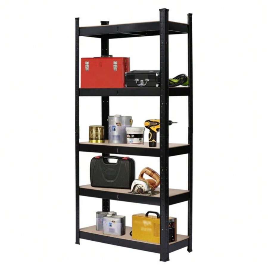 110 X 45 X 180cm 5 Tiers Powder Coated Storage Rack Black | SHEIN USA