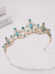 1pc Elegant Crystal Rhinestone Queen Crown Tiara For Women, Wedding/Party/Birthday