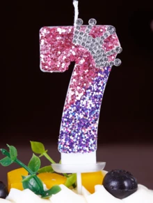 1支新款渐变数字蜡烛，适用于生日蛋糕、万圣节和圣诞派对、圣诞装饰、圣诞礼物 - 多色 - 查看 2