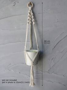 1pc Braided Detail Plant Hanger Without Flowerpot - Beige - View 5