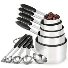 10pcs Stainless Steel Measuring Cups & Spoons Set, For Accurately Measuring Dry Ingredients And Liquids, Baking Tools Kit