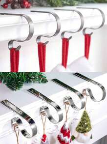 1/3/6 pièces Supports de bas de Noël dorés, crochets de cheminée, supports de décoration d'arbre de Noël antidérapants, convient pour accrocher les décorations de Noël, les bas de Noël de cheminée, les décors de fête