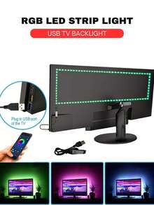 ONELEDWANGRX 1 个智能 APP 控制 LED 灯带，1m-15M/3.3ft-50ft 灯 USB 5v 供电柔性发光二极管，RGB 灯带用于电视背光，随音乐同步变色，用于电视电脑背光装饰灯卧室客厅派对氛围装饰 - 白色 - 查看 8