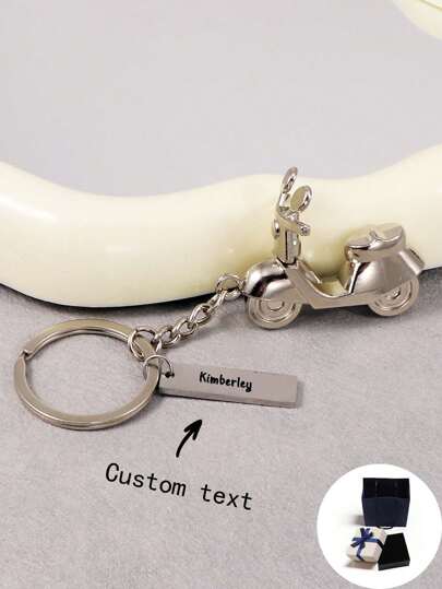 Personalisierter Schlüsselanhänger in Form eines Motorrads mit Gravur, individualisiert mit Namen, Slogan, Datum, geeignet für Geburtstag, Familientreffen, Valentinstag, Eltern, Paar, Jahrestag, Geschenk für Mutter, Vater, Freund, Freundin