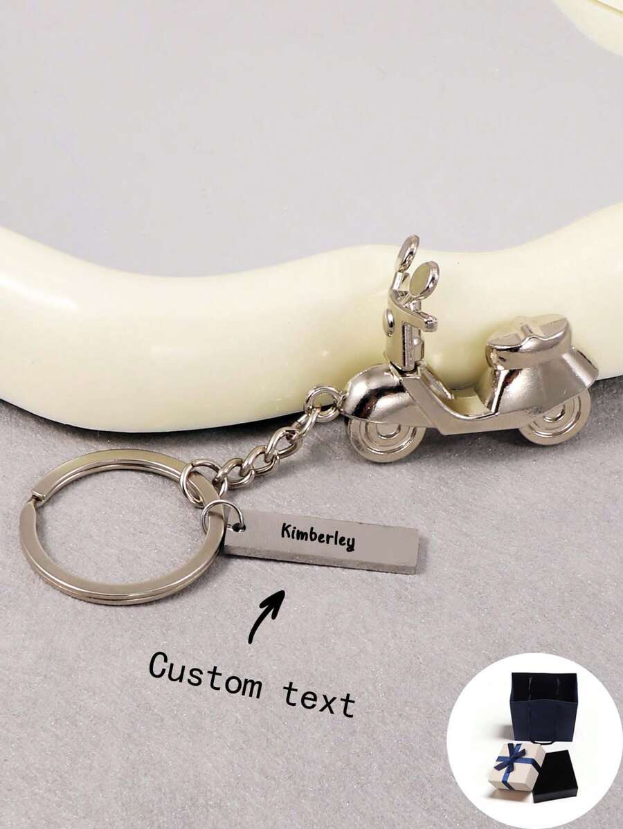 Personalisierter Schlüsselanhänger in Form eines Motorrads mit Gravur, individualisiert mit Namen, Slogan, Datum, geeignet für Geburtstag, Familientreffen, Valentinstag, Eltern, Paar, Jahrestag, Geschenk für Mutter, Vater, Freund, Freundin