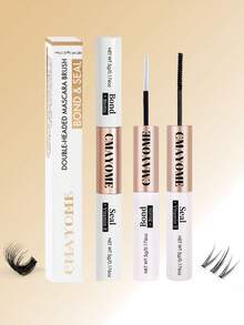 CMAYOME 1 Colle pour extension de cils 2 en 1 imperméable, colle de cils en grappe de 5 ml, convient pour l'extension de cils en grappe, forte durabilité, colle pour cils individuels non irritante, imperméable et sans latex, convient pour un usage domestique de faux cils (liaison transparente et scellage transparent) - Blanc - Voir 8