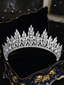 1pc Tiaras And Crowns For Women Wedding Tiara For Bride Rhinestone Queen Crown Crystal Costume Hair Accessories For Birthday Prom Quinceanera Celebration - Multicolor - View 12