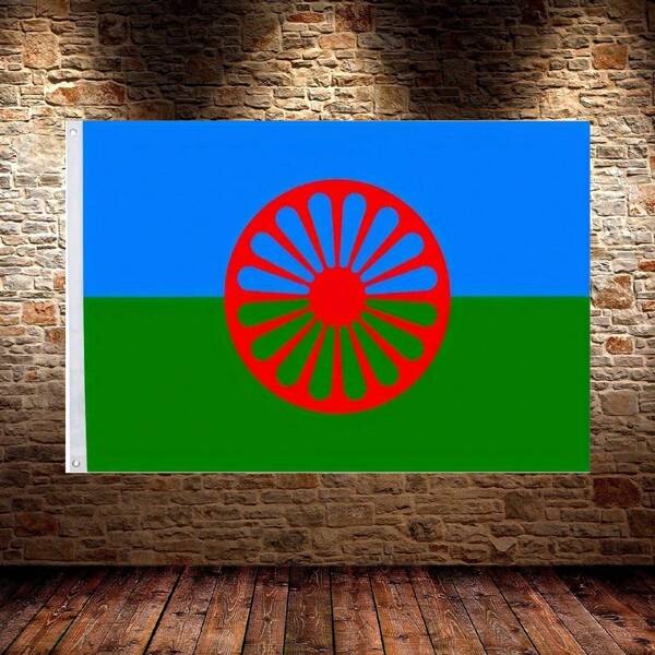 1 Stück, 2x3ft 3x5ft Fahne Banner der Roma-Völker für Innen- und Außenbereich, Heimdekoration, Außendekoration, Gartendekoration