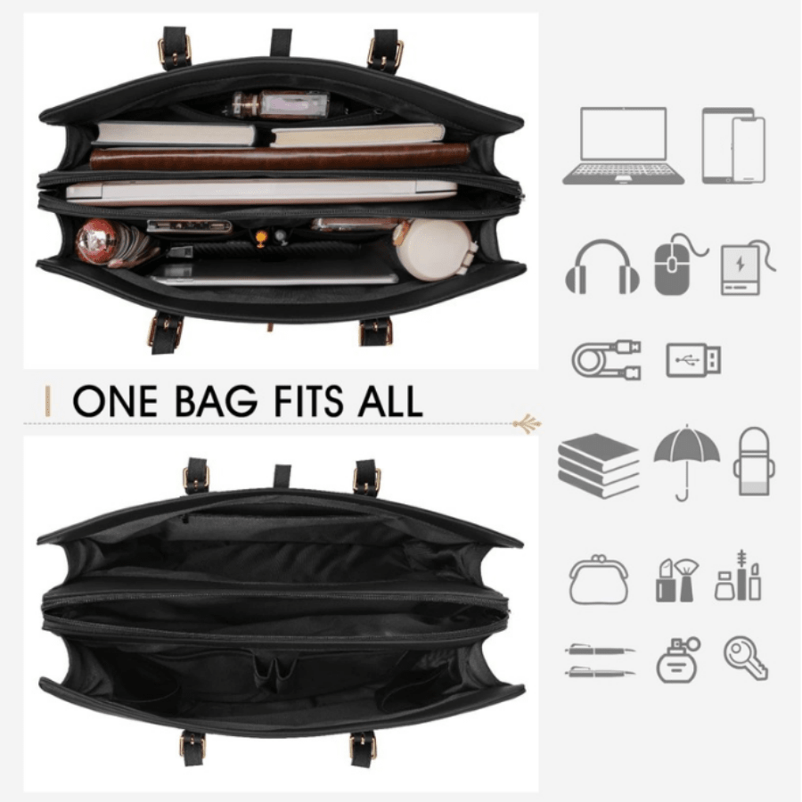 Laptop Bag For Women 15.6 Inch Leather Laptop Tote Bag Waterproof