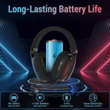 HOOPOND X ATTACK SHARK L80 Lightweight 180g Gaming Headset Over-Ear,Wired/BT/2.4G Wireless,5.1 Channel Stereo Surround Sound,Pluggable Microphone,Long Battery Life For PC/Laptop/P S 5/Phone - 黑色 - 查看 8