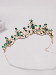 1pc Elegant Crystal Rhinestone Queen Crown Tiara For Women, Wedding/Party/Birthday