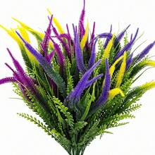 1 bó cây nhân tạo cỏ nhân tạo ngoài trời có hoa chống tia UV cây xanh hiên vườn hộp cửa sổ trang trí - Nhiều màu - Xem 2