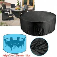 Heavy Duty Outdoor Waterproof Garden Patio Furniture Large Round Cover For Rattan Table Cube Shelter Garden Patio Table Chair Set - Black - View 3