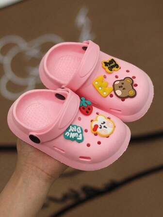 1双1至10岁男童女童通用PVC软底包头防滑设计圆头平底凉鞋拖鞋适合夏季