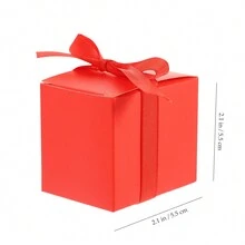 50/100/150 Pack Gift Boxes 2.1x2.1x2.1 Inch Candy Boxes Red Gift Boxes With Ribbons For Birthday Wedding Anniversary Christmas Halloween Party Supplies - 50 - 查看 3
