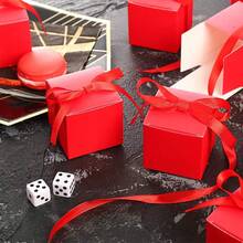 50/100/150 Pack Gift Boxes 2.1x2.1x2.1 Inch Candy Boxes Red Gift Boxes With Ribbons For Birthday Wedding Anniversary Christmas Halloween Party Supplies - 50 - 查看 6