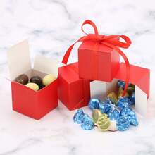 50/100/150 Pack Gift Boxes 2.1x2.1x2.1 Inch Candy Boxes Red Gift Boxes With Ribbons For Birthday Wedding Anniversary Christmas Halloween Party Supplies - 50 - 查看 7