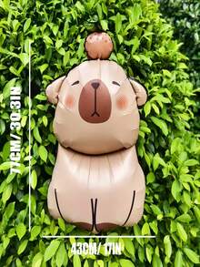 Conjunto de globos de dibujos animados de Capibara adorables, globos de película de aluminio con autosellado para cumpleaños, Año Nuevo, ritos de adultos - Decoraciones de fiesta de colores mixtos, sin necesidad de electricidad, Navidad - Color mezclado - Ver 2