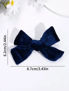 2PCS Velvet Hair Bows For Girls Teens Hairstyle Fashion Hairpins Solid Color Alligator Hair Clips - Velvet Bow - View 7