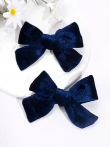 2PCS Velvet Hair Bows For Girls Teens Hairstyle Fashion Hairpins Solid Color Alligator Hair Clips - Velvet Bow - View 4