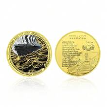 1 枚游轮纪念币，新奇收藏品 - 金色 - 查看 5