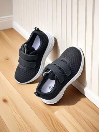 Kids' Comfortable & Fashionable Woven Breathable Sports Shoes - Soft, Anti-Slip, Dual Hook-And-Loop, Lightweight, Flexible Shoes Suitable For Outdoor Activities, Playing, School And Casual Wear - Great For Growing Feet