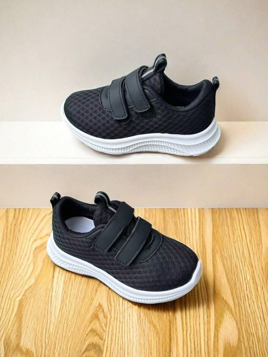儿童舒适时尚编织透气运动鞋 - 柔软、防滑、双钩环、轻便、灵活的鞋子，适合户外活动、玩耍、上学和休闲穿着 - 非常适合成长中的双脚