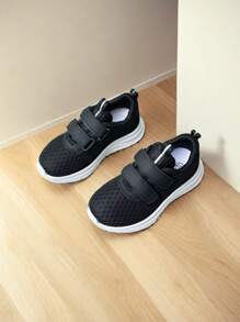 儿童舒适时尚编织透气运动鞋 - 柔软、防滑、双钩环、轻便、灵活的鞋子，适合户外活动、玩耍、上学和休闲穿着 - 非常适合成长中的双脚