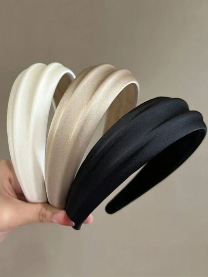 Women's Fashion Simple Satin Top Knot Wide Headband, Versatile For Daily, Home, School, Beach, Work, Party, Holiday, Birthday, Mother's Day Gift, Back To School,Hairband,Hair Hoop Headbands ,Home,Skincare Headband Hair Accessories Head Accessories