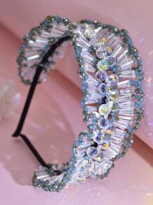 奢华手工水晶头带，配绿色水钻，适合新娘，适合婚礼、派对和摄影 - 綠色 - 查看 8