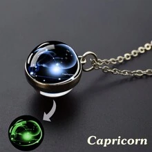 1PC Constellation Necklace Starry Sky Luminous Zodiac Glass Ball Pendant Necklace Christmas Gift Glow In The Dark - style - View 6