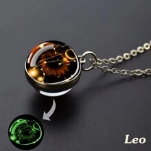 1PC Constellation Necklace Starry Sky Luminous Zodiac Glass Ball Pendant Necklace Christmas Gift Glow In The Dark - style - View 7