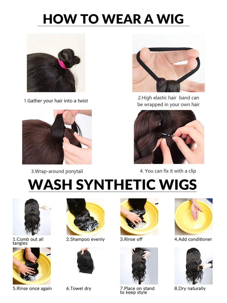 Synthetic Fiber Long Twist Braid Ponytail Extensions With Rubber Band