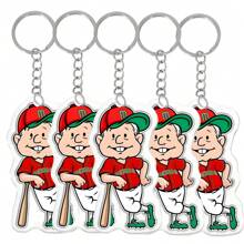 hombre ejecutivo 5 colgante para bolso o mochila de Empresario Beisbol de Acrilico - Blanco y Negro - Ver 1