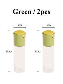 Botella transparente de plástico para condimentos con apretón y botella de aceite de cocina multifuncional de dos en . La botella de apretón es ideal para almacenar aceite, vinagre, salsa de soja y otros condimentos. La botella de aceite con rociador y vertedor tiene una tapa accionada por gravedad que se abre y cierra automáticamente, lo que la hace adecuada para rociar durante las barbacoas. 1 pieza/2 piezas/3 piezas