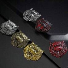 1pc 3D Metal Personalised Tiger Head Fridge Magnet, Wall, Window & Car Decor Sticker - Multicolor - View 6