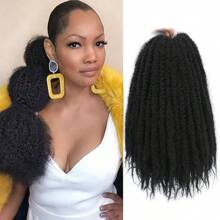 FULCRUM 10/16/18/24/30 pouces Extensions de cheveux Marley Twist Afro Crochet Boucle Kinky Synthétiques Noirs pour Femmes