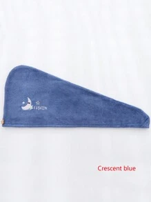 1 Cappello assorbente a triangolo in velluto corallo con ricamo cartoni animati, per donne, strumento per asciugare e acconciare i capelli - Multicolore - Visualizzare 10