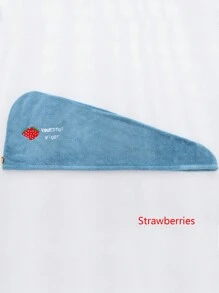 1 Cappello assorbente a triangolo in velluto corallo con ricamo cartoni animati, per donne, strumento per asciugare e acconciare i capelli - Multicolore - Visualizzare 11