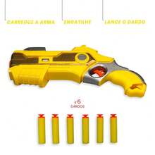 NERF Dart Blaster With Protective Mask 6 Darts Included - Màu vàng - Xem 2