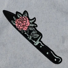 Flower & Pattern Punk Rock Cool Cartoon Outdoor Riding Adventure Sew-On Patch Badge DIY Clothing Accessories Embroidery Applique Patch Decoration Iron Patch For Clothes, Shoes, Bags - Multicolor - View 4