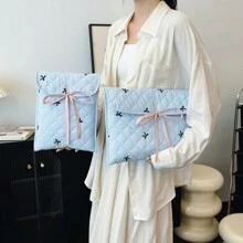 1PC Ballet-Style Pink Bow Fluffy Laptop Tablet Bag - Multicolor - View 4