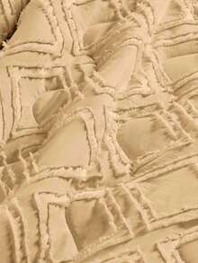 3-Piece Bedspread Kit - Double\Queen\King Percale 300 Thread Count, Double-Sided, With 3D Details - Aveline - 卡其色 - 查看 4