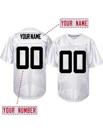Customized Name And Number Boyfriend Style Men's Embroidered American Football Jersey Jacksonville White V-Neck Personalized Short Sleeved Shirt Party Game Training Competition Sports Top DIY S-XXL,Stylish,Fashion,Hipster,Casual,Minimal Chic,Personalized,Customized,Custom,Unique,Guy Costumes,Capsule Wardrobe,Men Basic/Street Style,Ideal Gifts For Him,Boyfriend,Family,Friends,For Birthdays,For Vacation/Holiday,For School/Competition,For Sports/Climbing