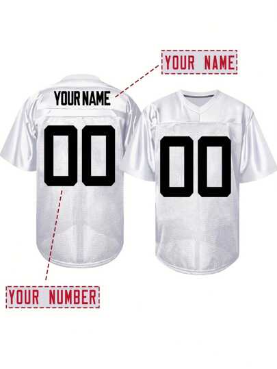 Customized Name And Number Boyfriend Style Men's Embroidered American Football Jersey Jacksonville White V-Neck Personalized Short Sleeved Shirt Party Game Training Competition Sports Top DIY S-XXL,Stylish,Fashion,Hipster,Casual,Minimal Chic,Personalized,Customized,Custom,Unique,Guy Costumes,Capsule Wardrobe,Men Basic/Street Style,Ideal Gifts For Him,Boyfriend,Family,Friends,For Birthdays,For Vacation/Holiday,For School/Competition,For Sports/Climbing