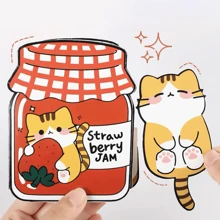 Gato de arándano, Gato de fresa, Gato naranja - Muñeca de papel artesanal, libro tranquilo, juguete de felpa suave de fieltro, scrapbook para niños - Multicolor - Ver 11