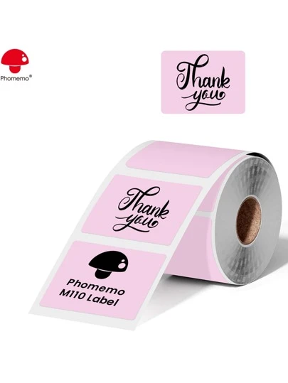  1 Roll Phomemo Thermal Label Paper, Pink, Square Label Size 1.57 Inch X 1.18 Inch (40 X 30mm), Compatible With Phomemo M110/M220/M120/M200/M221/M102/M108/M100/M150/M160/M250/M260/M421 Label Printers, Multi-Purpose Self-Adhesive Thermal Printing Paper, Ideal For Clothing Tags, Price Labels, Category Labels, Packaging Stickers, Shipping Labels, Product Labels, Ingredient Labels, Gift Labels, File Labels, Kitchen Labels, Memo Pads, Etc.