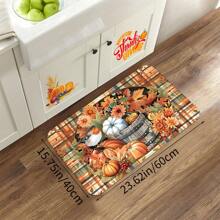 1pc/2pcs Fall Farmhouse Style Pumpkin Print Easy Clean Anti-Slip Kitchen Rug, Suitable For Kitchen, Hallway, Bathroom, Entryway, Thanksgiving Decor - Multicolor - View 14