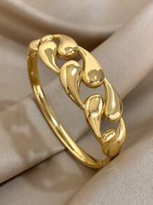 1 chiếc vòng tay nối hình giọt nước Chunky dành cho nữ Vòng tay bản rộng bằng thép không gỉ dùng cho tiệc tùng hàng ngày Trang sức Giáng sinh - Nhiều màu - Xem 4